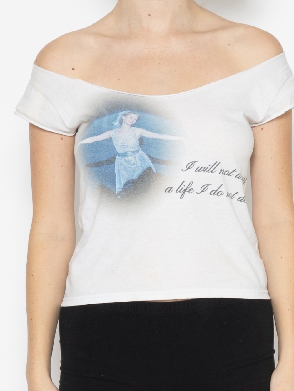 sublimation print Pearl off the shoulder t shirt size medium graphic tee